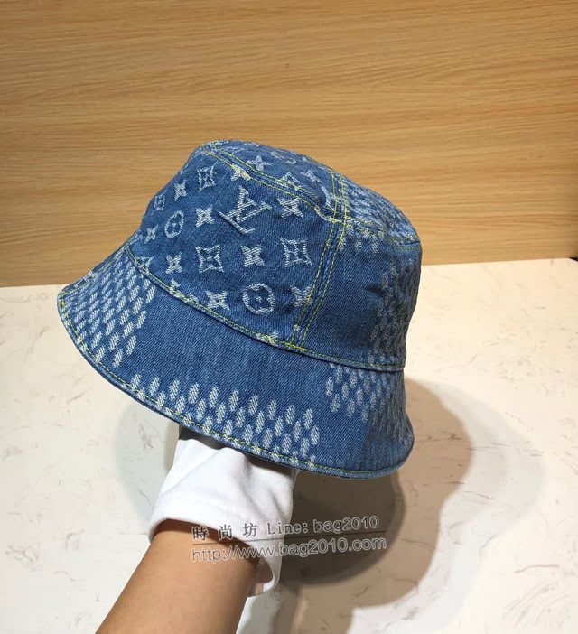 LV男女同款帽子 路易威登做舊牛仔漁夫帽遮陽帽  mm1578